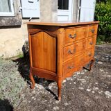 Louis XV style crossbow commode in cherry wood