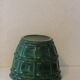 Green enamelled ceramic diramic pot cache signed b. Letalle, Saint Clement, France, numbered 4086.00, basket model, old