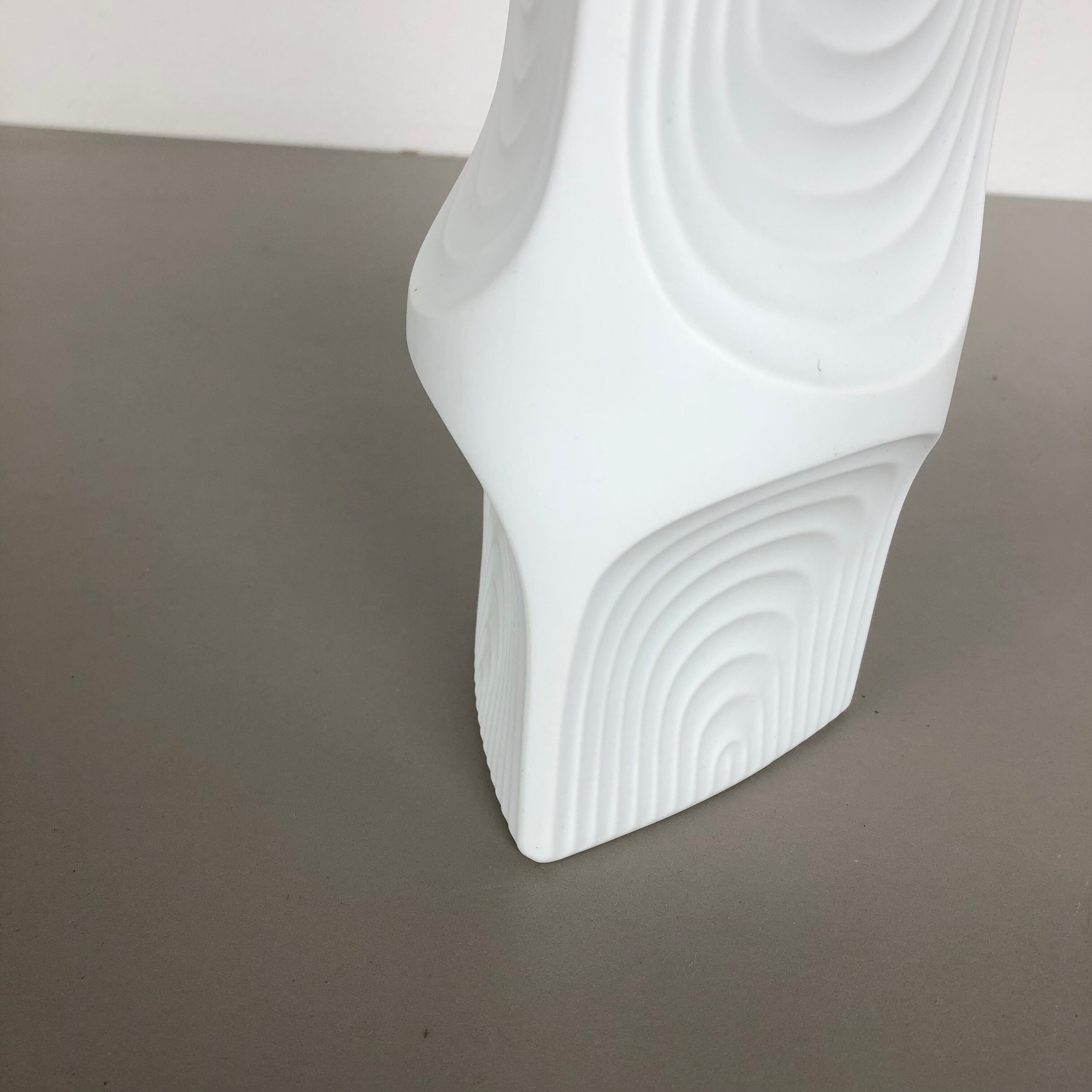OP Art biscuit porcelain german vase made by AK Kaiser, Germany, 1970s