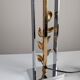 Maison Charles table lamp in chrome and gilt bronze with rose, France, 1970s