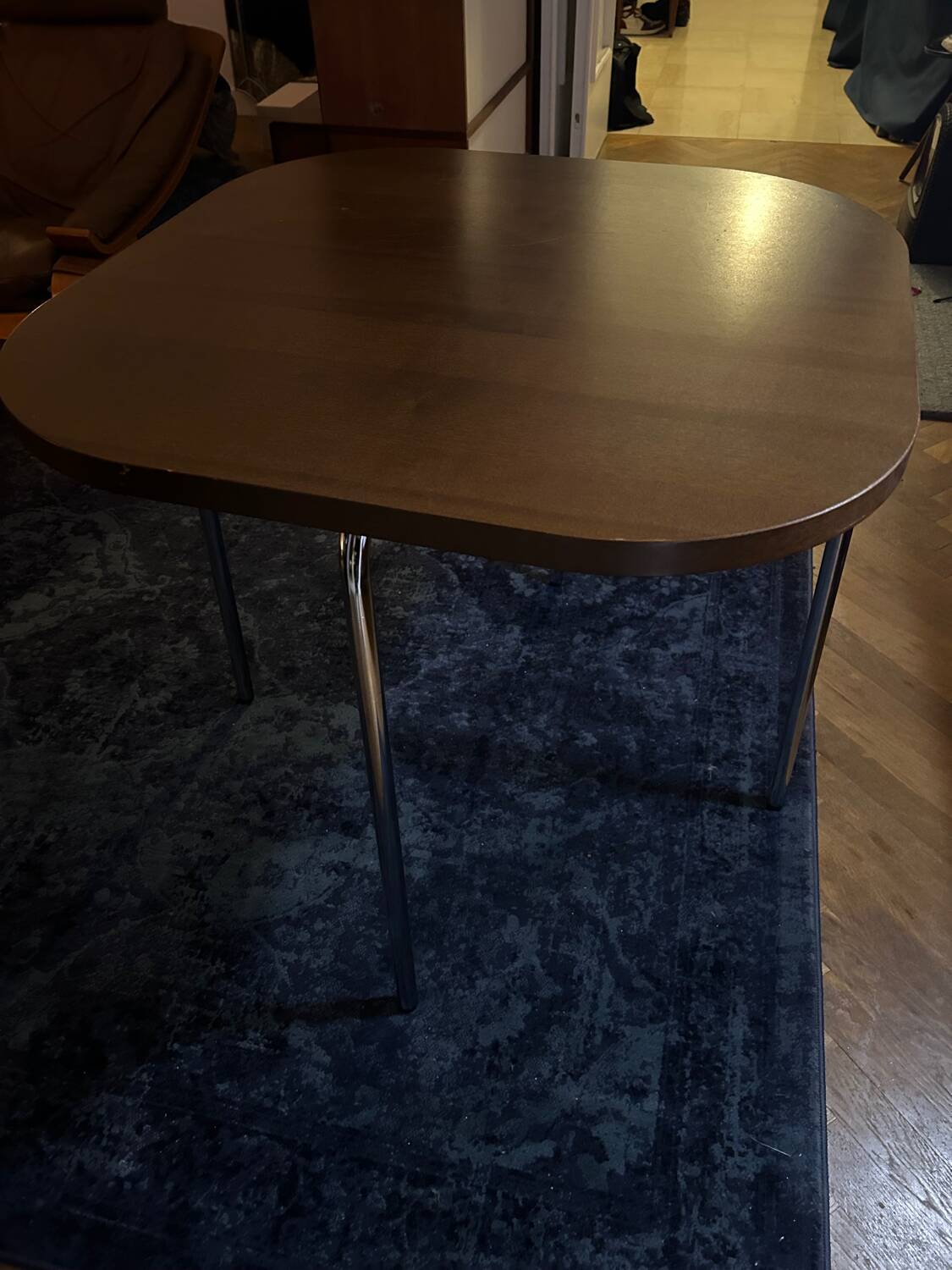 Set of table and 4 teak chairs, Fusion model by Sandra Kragnert for IKEA, Sweden, 1970s: