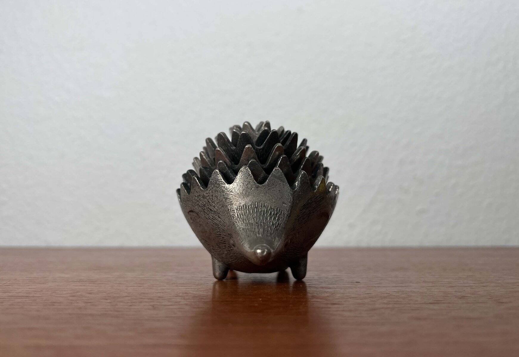 Stackable metal ashtray hedgehog mid-century USSR, 1960s, set of 6