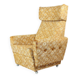 Midcentury Wingchair On Wheels By Ton, Czechoslovakia 1960s