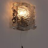Large wall lamp Peil & Putzler ice glass, 1960 Germany