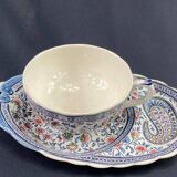 Lunch toast cup and its large earthenware saucer from Gien, Cashmere decor