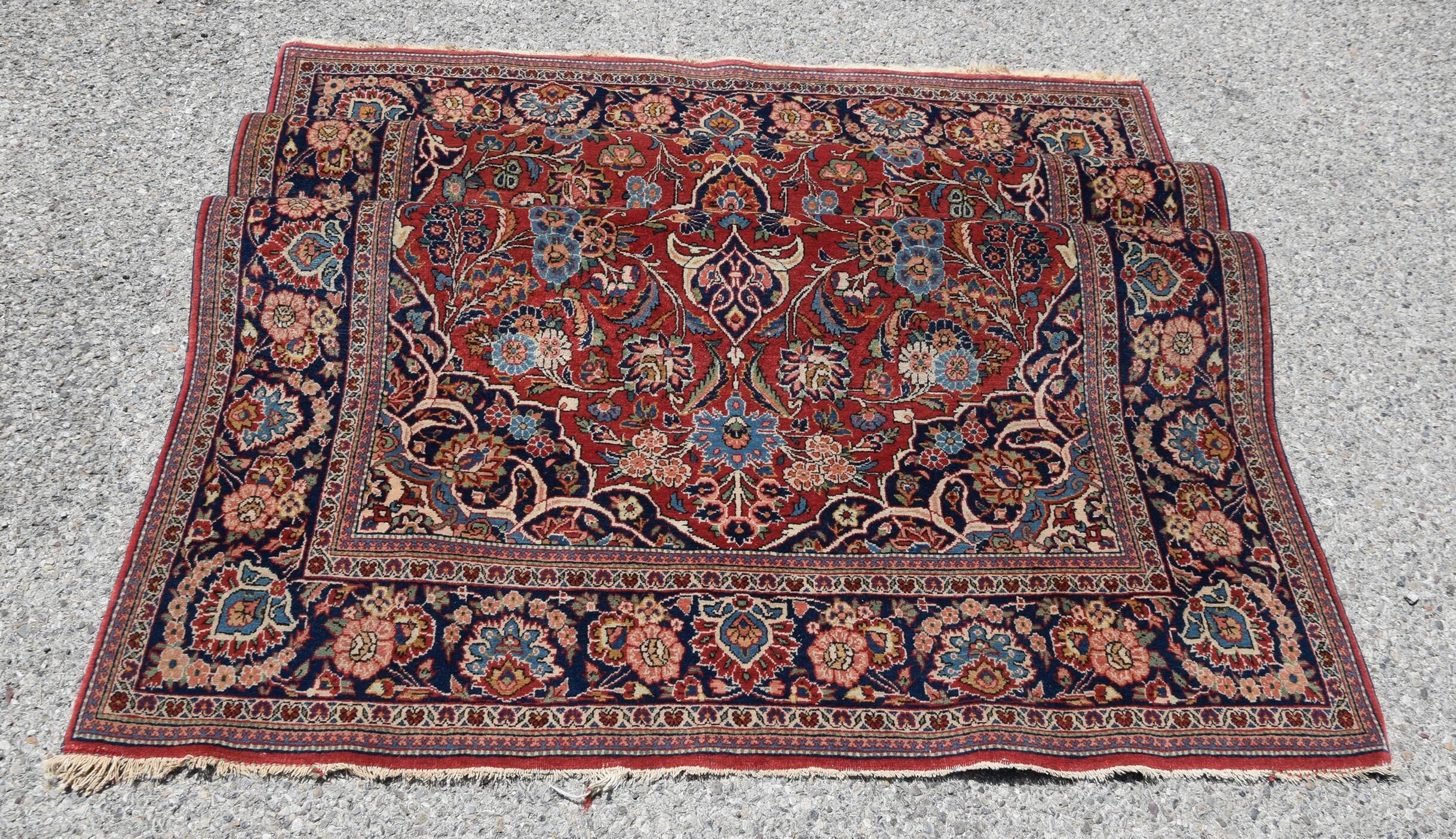 Oriental rug iran kashan dabir old: 1.30 x 2.10