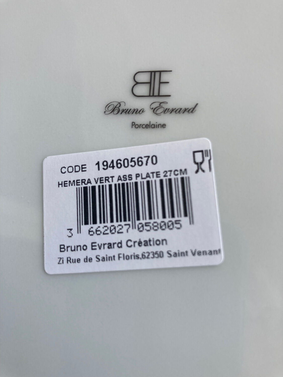 Service de vaisselle Bruno Evrard