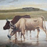 Painting Pastoral Scene at the River – French School, late 19th century