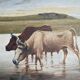 Painting Pastoral Scene at the River – French School, late 19th century