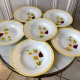 Lot of 6 hollow plates Digoin Sarreguemines model "Alouette" years 30-40
