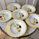 Lot de 6 assiettes creuses Digoin Sarreguemines modèle "Alouette" années 30-40