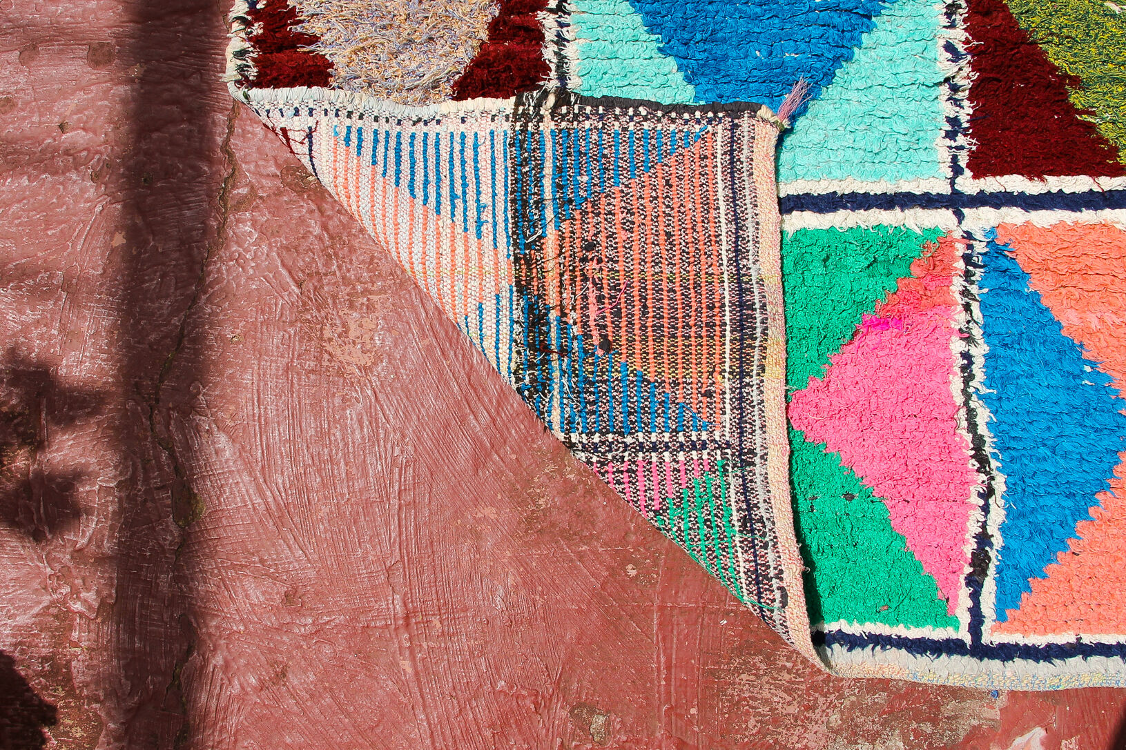 Boucherouite "taddert" rug 100x285cm