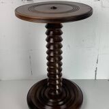 Brutalist French Wood Turned Wine Press Side Table in the style of Charles Dudouyt, France, 1940s