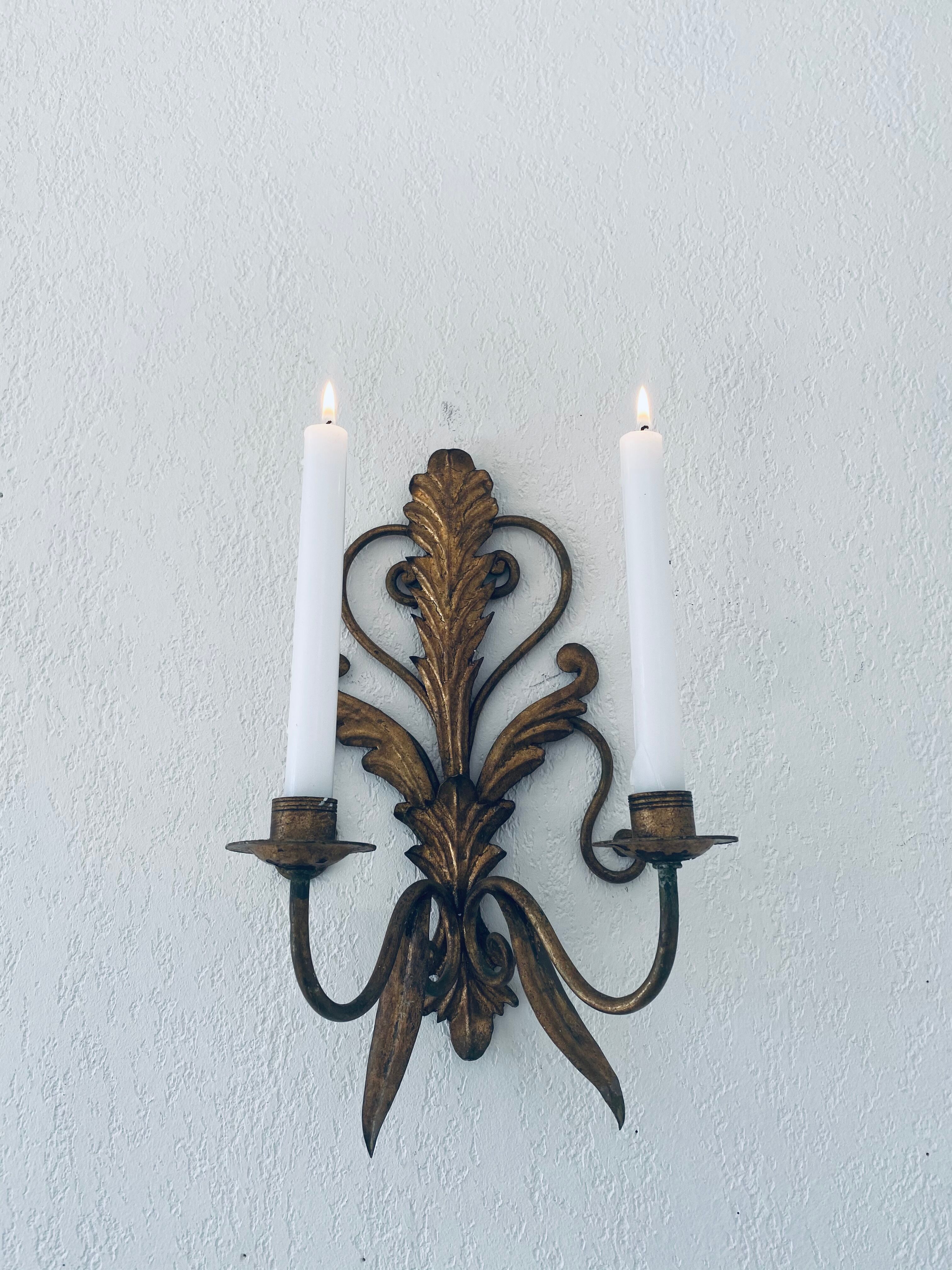 Golden antique wall chandelier