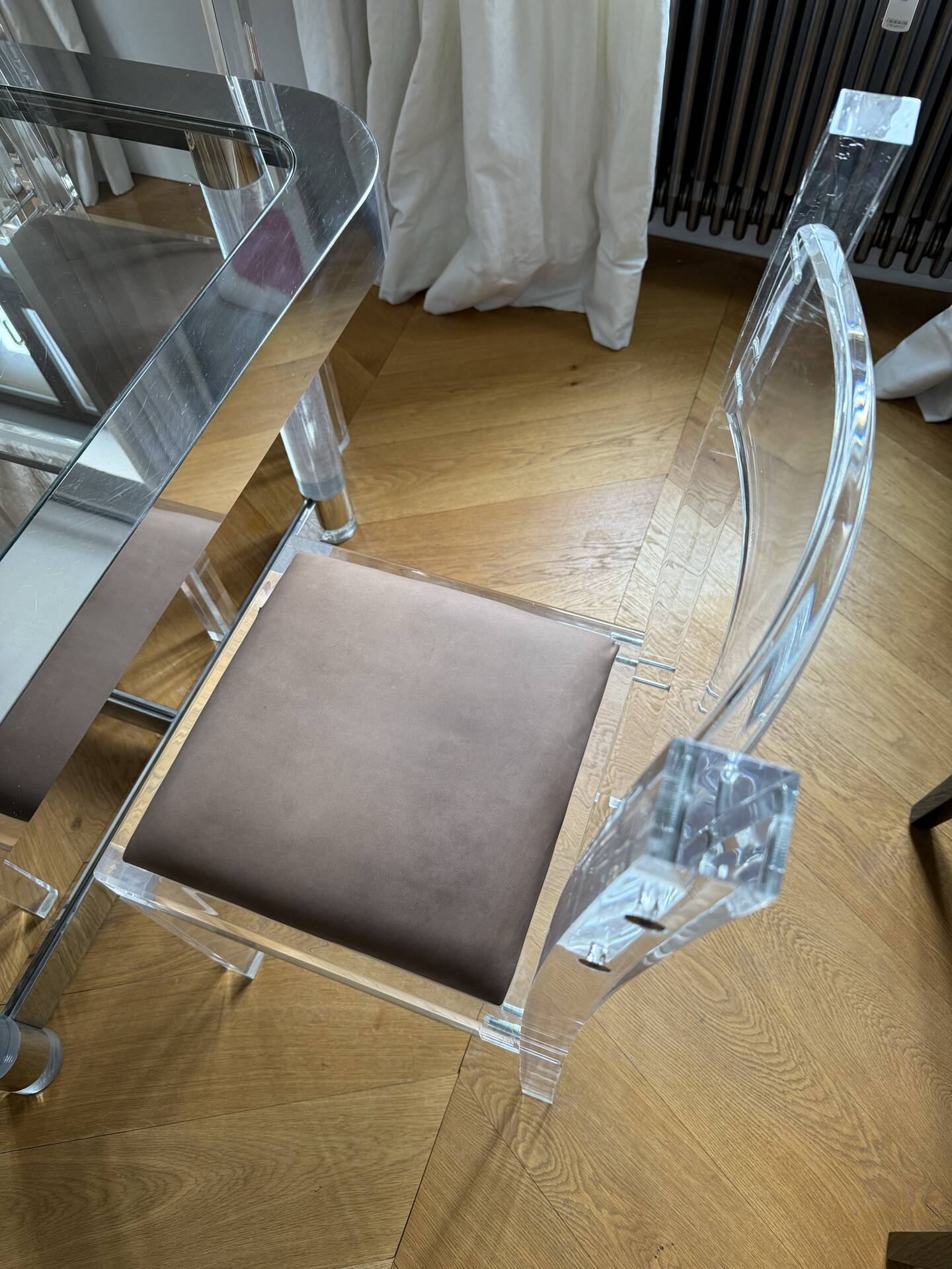1970s dining room set in plexiglass, chrome and glass – ta
