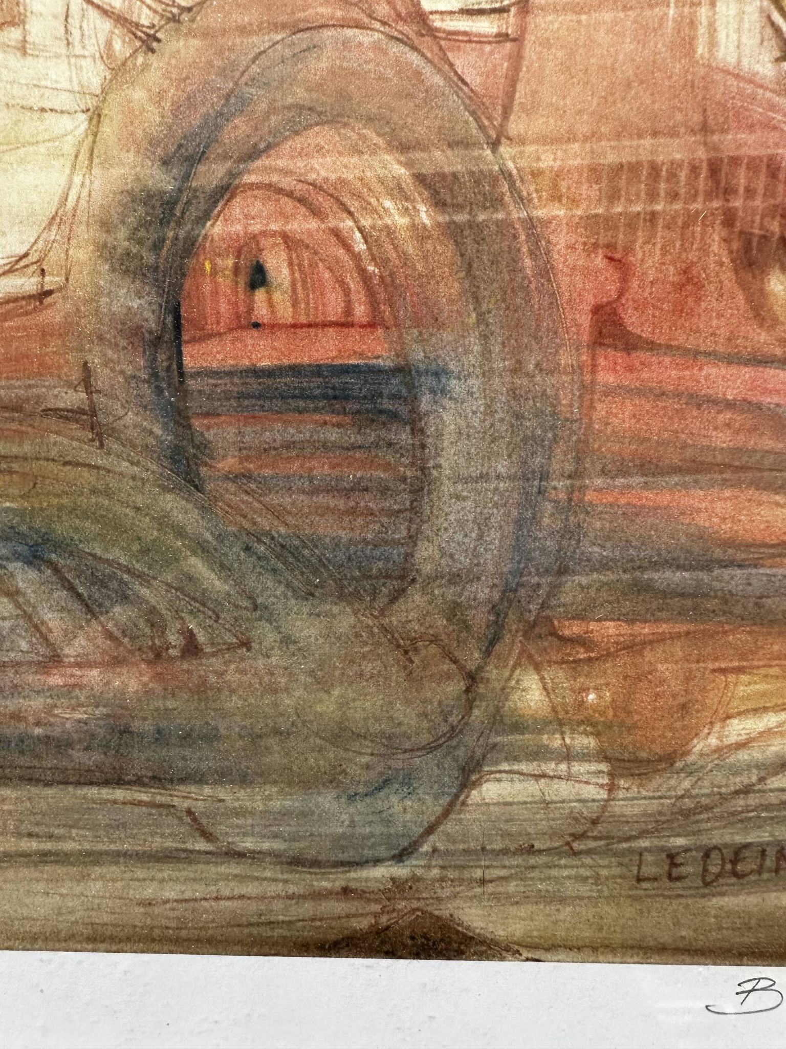 Lithographie 1/10 signée Bernard Ledein, 1986
