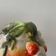Strawberry shaped pitcher with vintage flowers ceramic pitcher in shape
