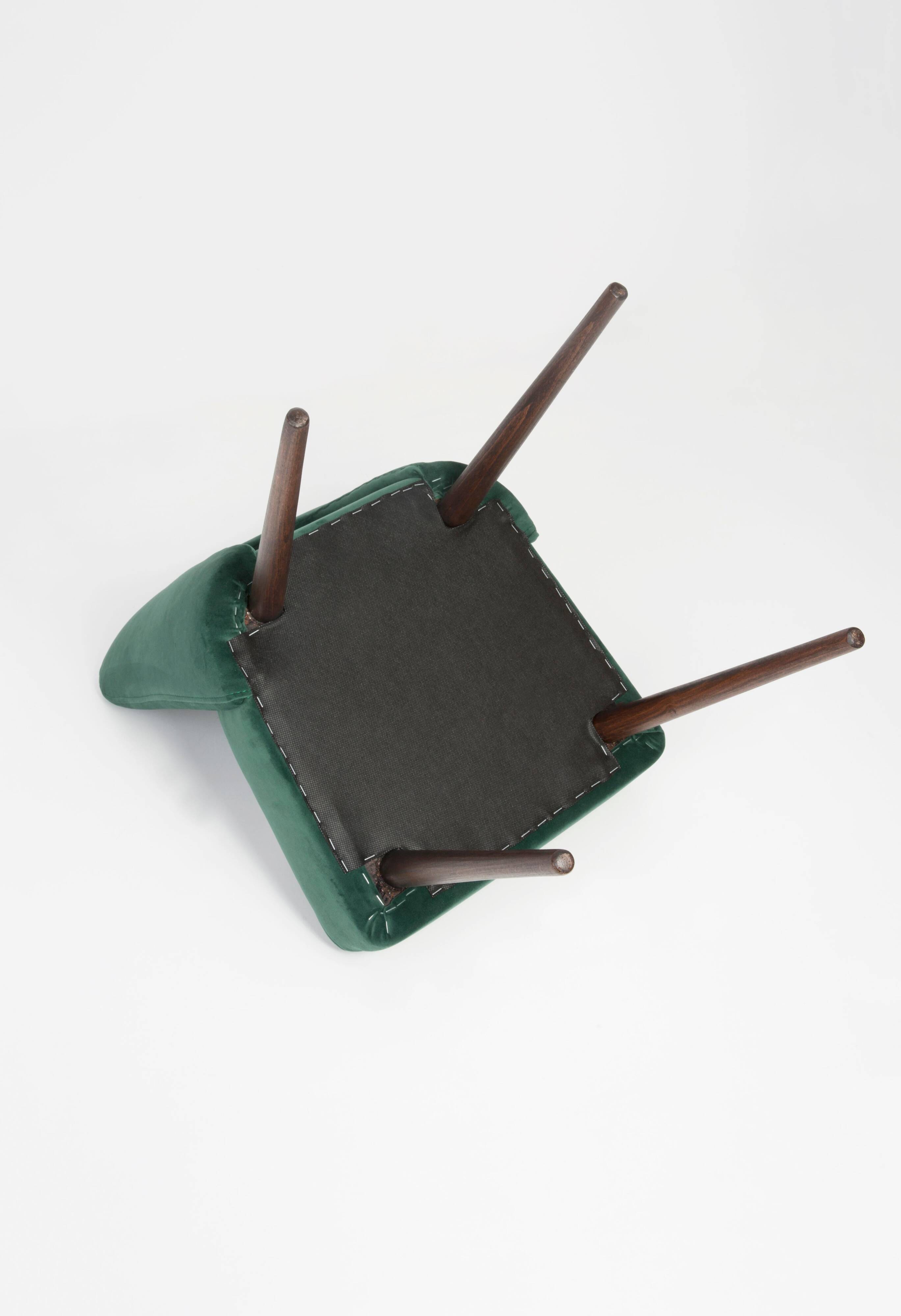 "Shell" Chair Dark Green Velvet, 1960s