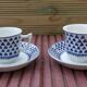 2 cups Adams Brentwood Blue Ironstone coffee