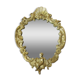 Miroir en bronze doré avec ornement anges