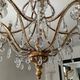 Old Venetian chandelier with Bohemian crystal tassels and gilded wood