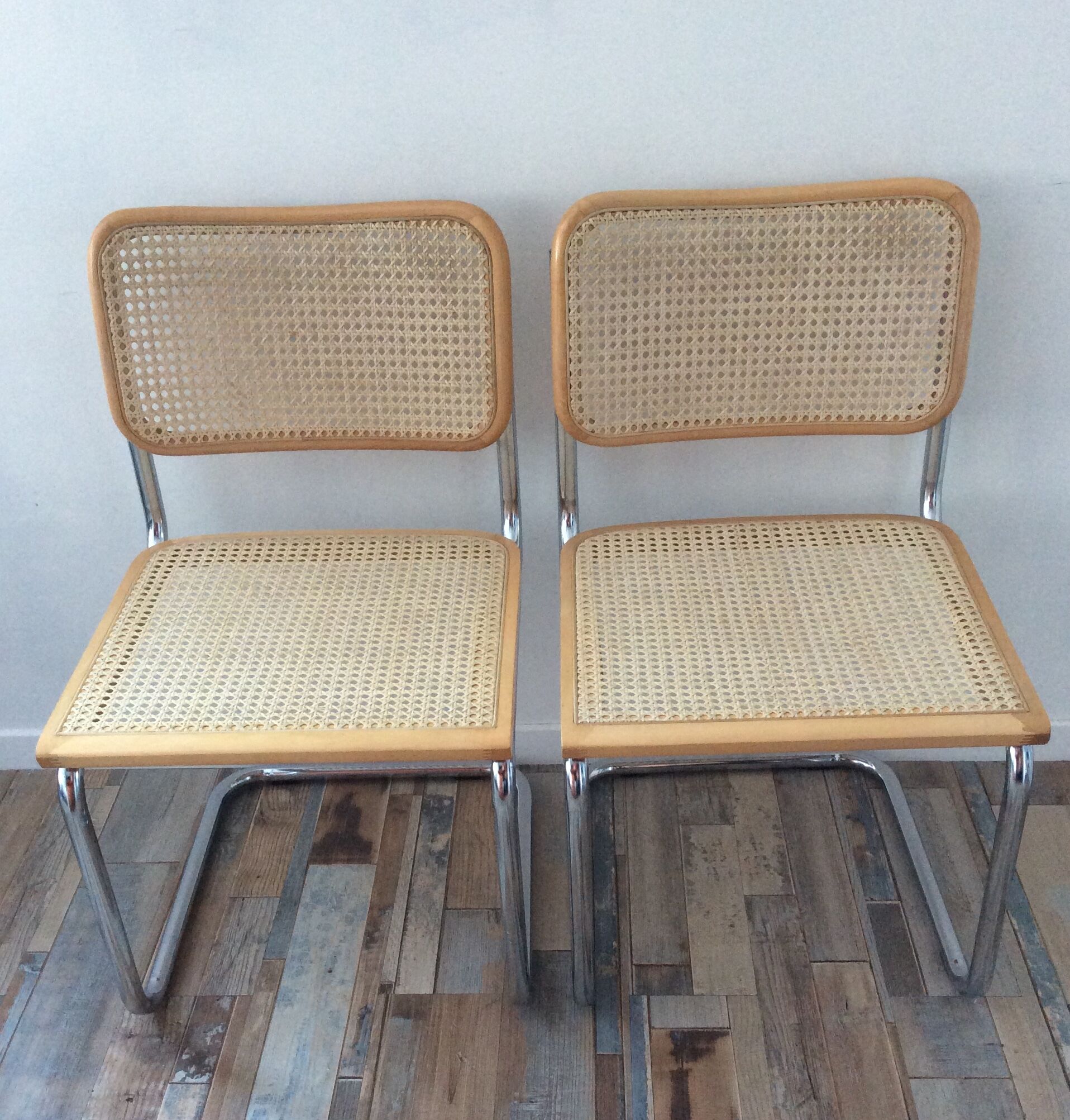 Pair of chairs Marcel Breuer Cesca B32