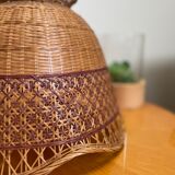 Vintage rattan wicker pendant lamp