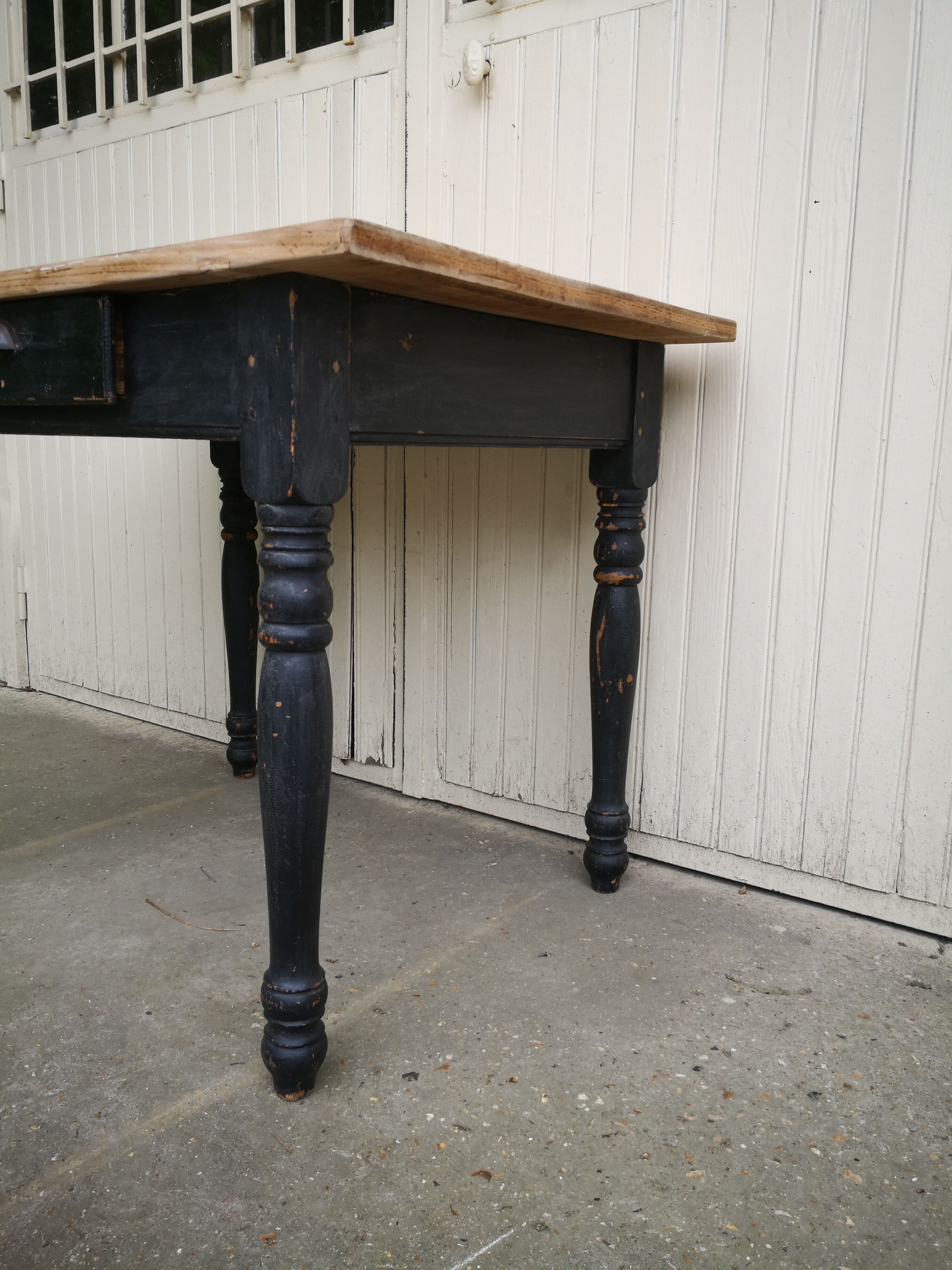 Vintage wooden farmhouse table