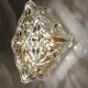 pair vintage wall lamps 60s golden crystal fine gold