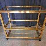 Pierre Vandel serving trolley in gold aluminum