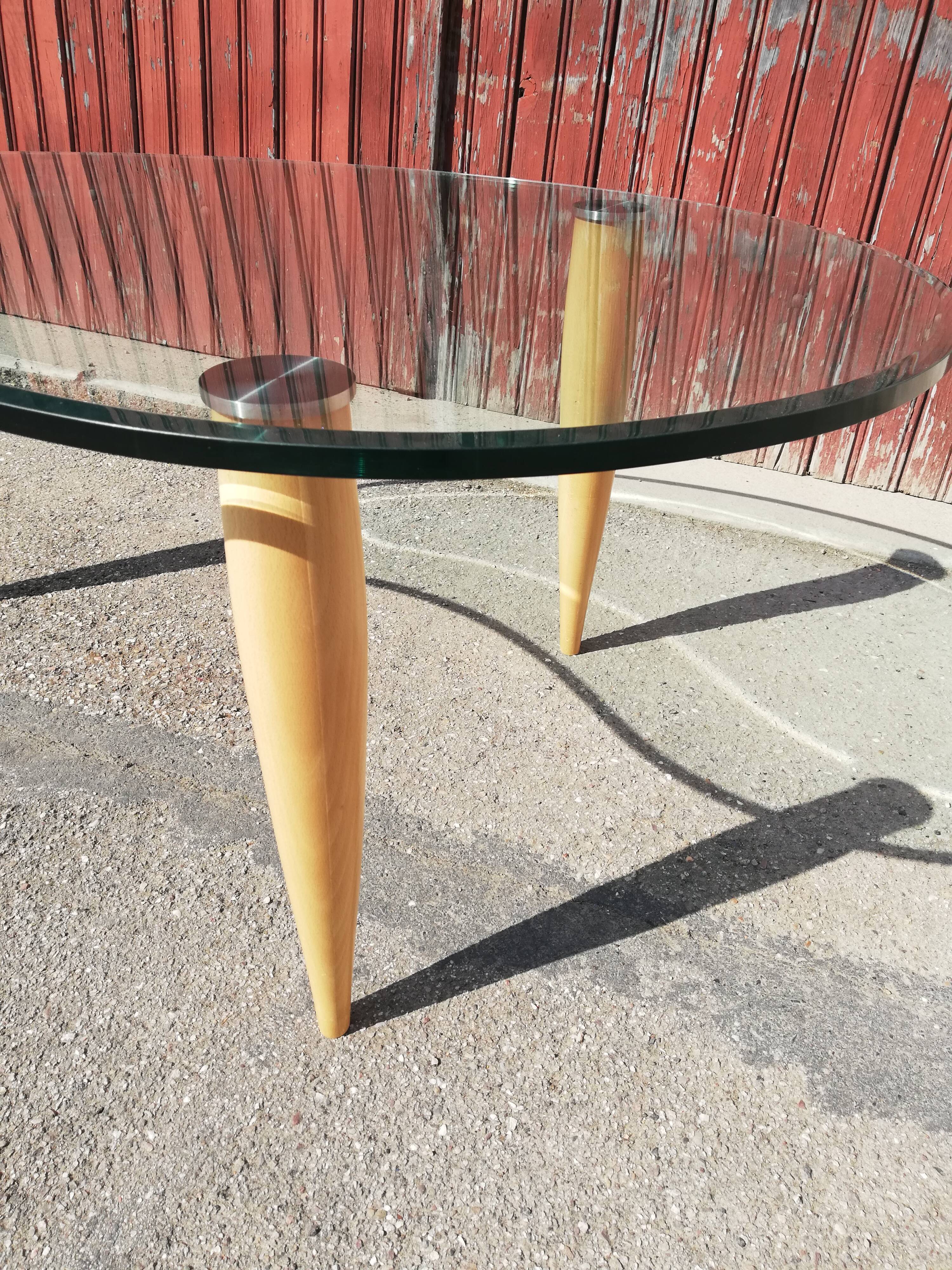 Table basse vintage bois et verre