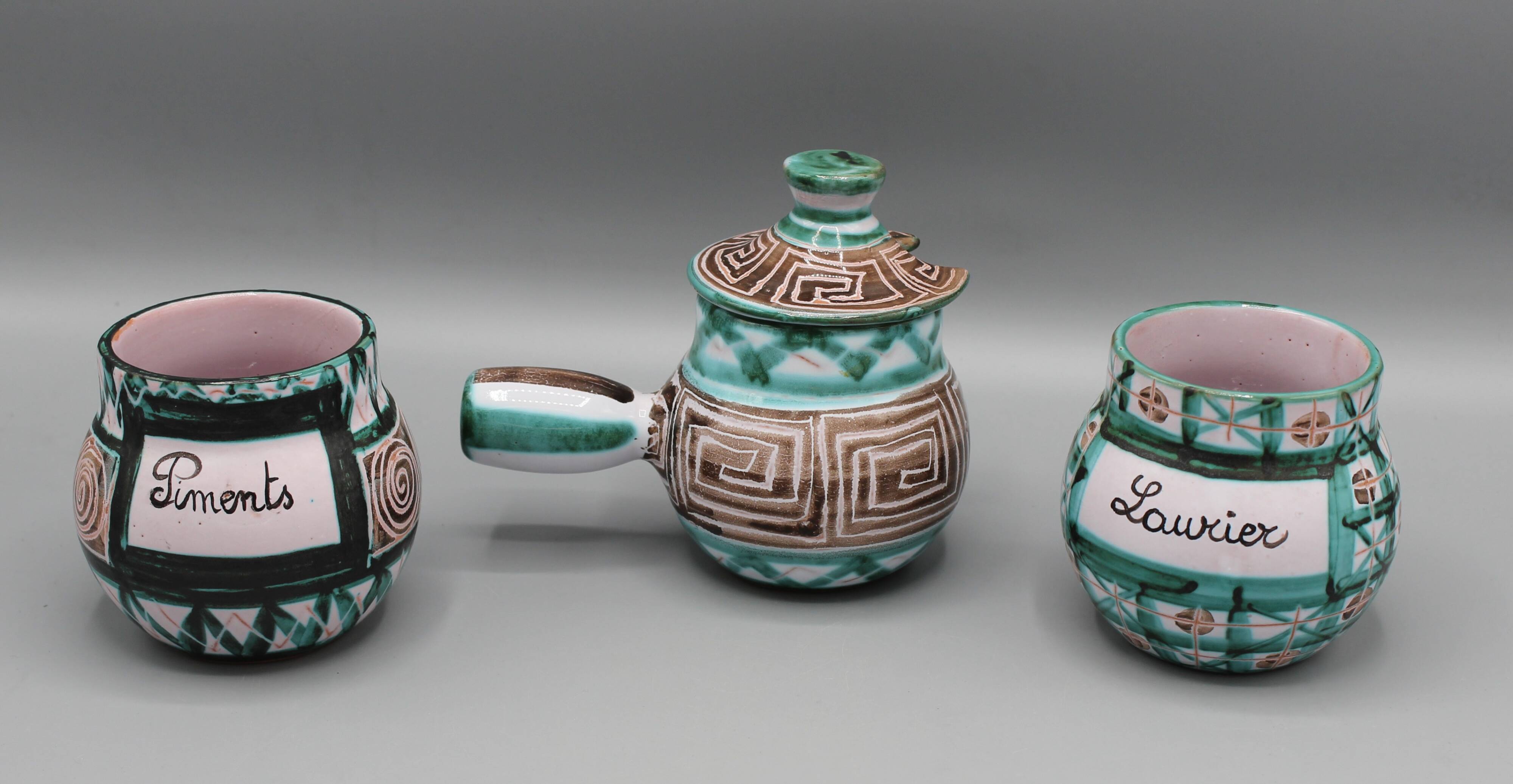 Lot ceramique vintage design roert picault cuisine vallauris