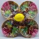 Vintage Vallauris A.M. plate – quadrilobed enamelled bowl with lemon – 50s