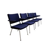 Set of 4 Gispen 1445 arm chairs, 1960s