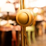 Vintage Floor Lamp in Brass and Turquoise Ceramic