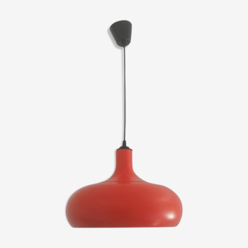 Suspension OVNI, UFO vintage en aluminium laqué rouge 1980