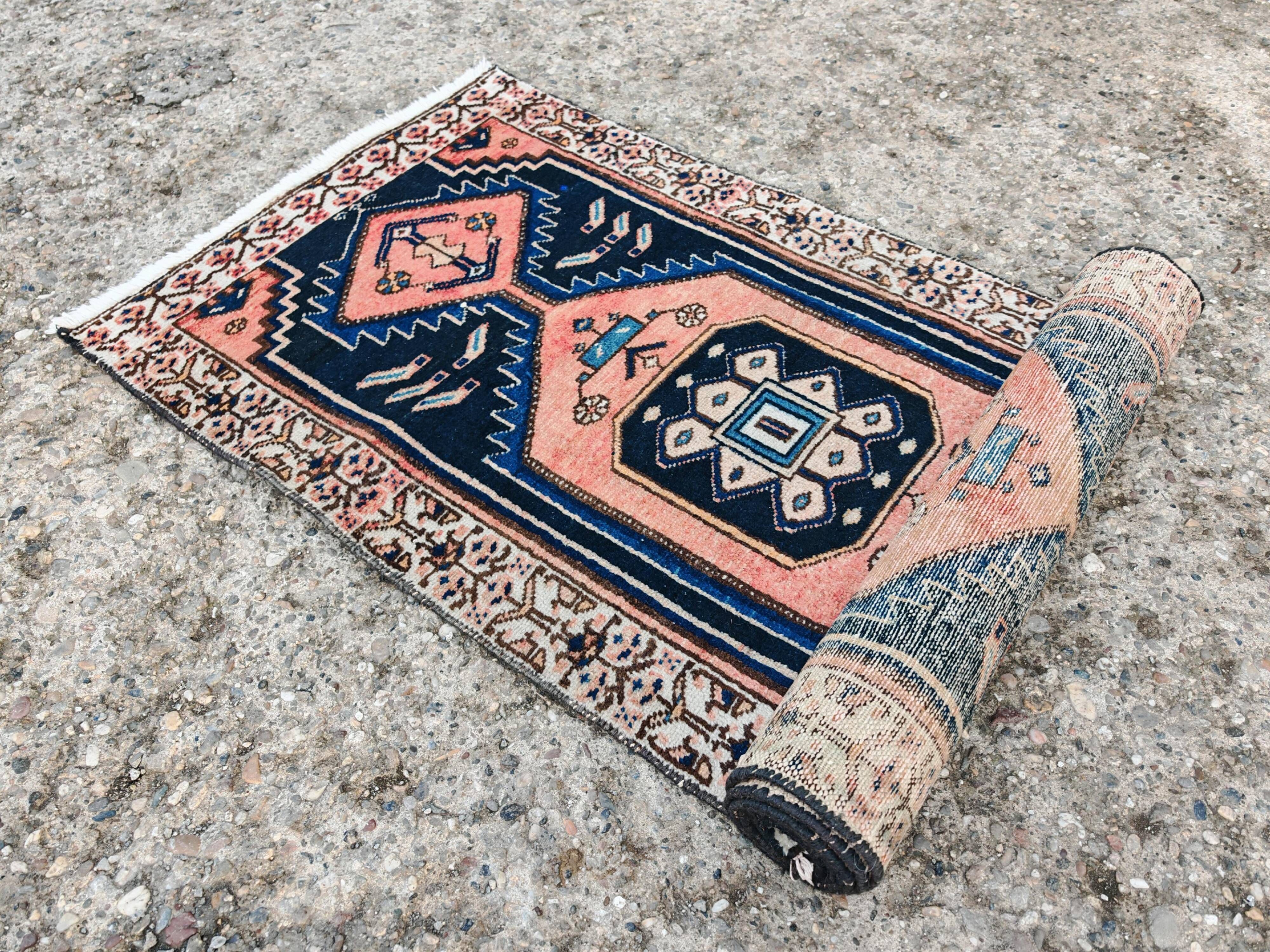 Vintage Anatolian runner rug in wool from the 1950s.