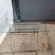 Vintage minimalist desk table steel and glass