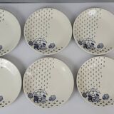 6 Sarreguemines earthenware dessert plates