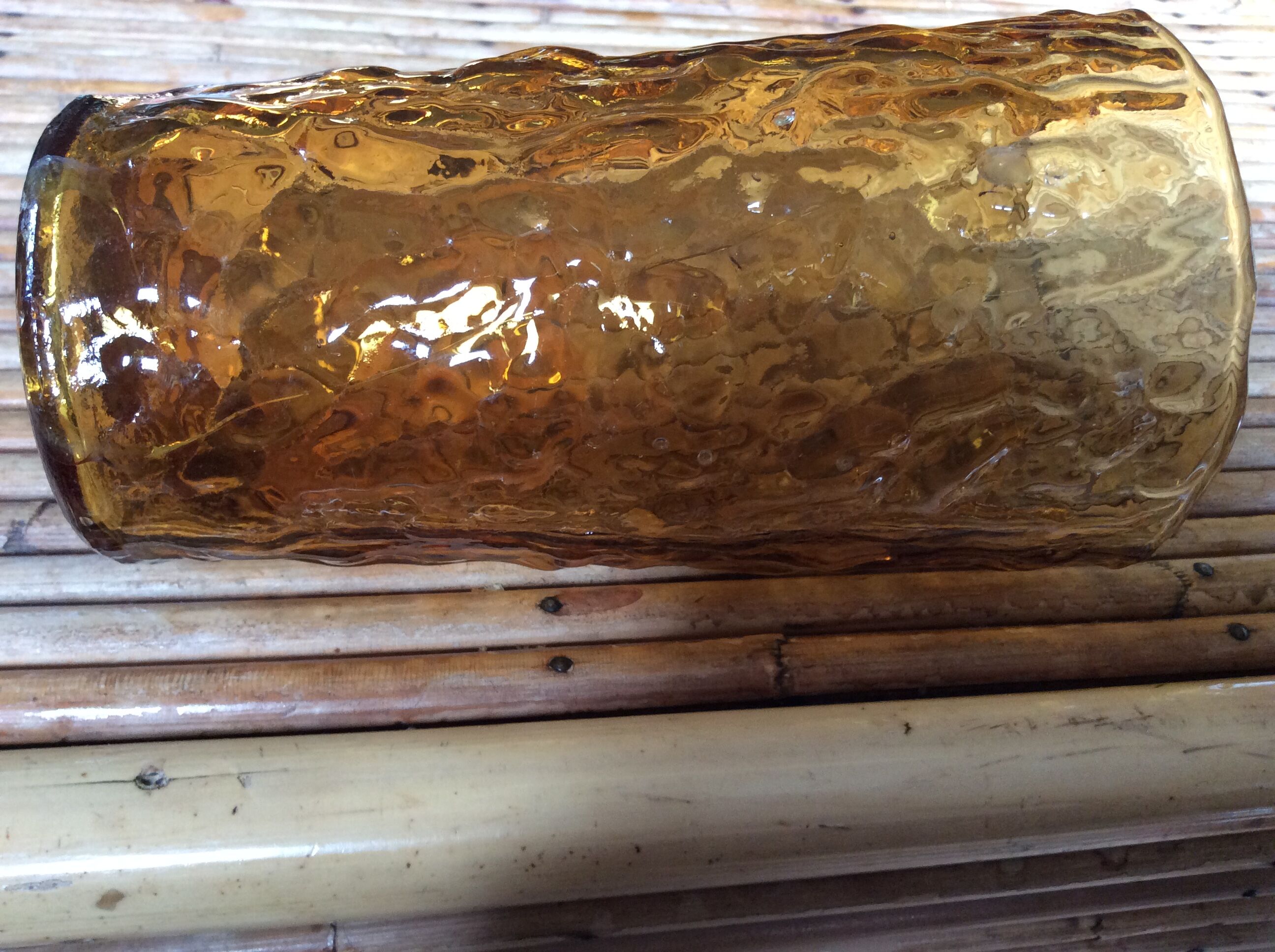 Series of 6 amber glasses