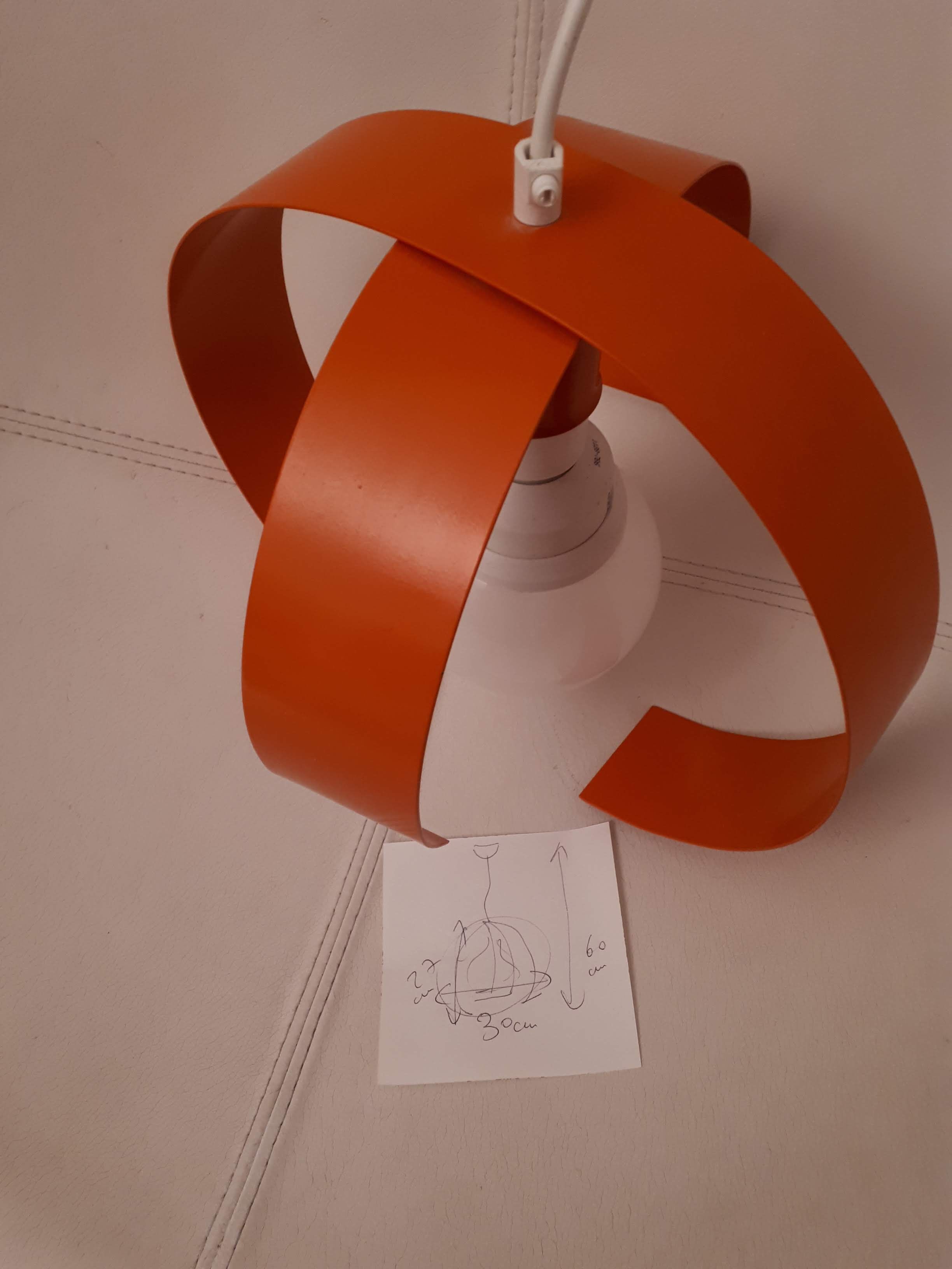 Orange metal suspension light