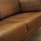 Brown leather sofa, Danish design, 1970s, production: Denmark