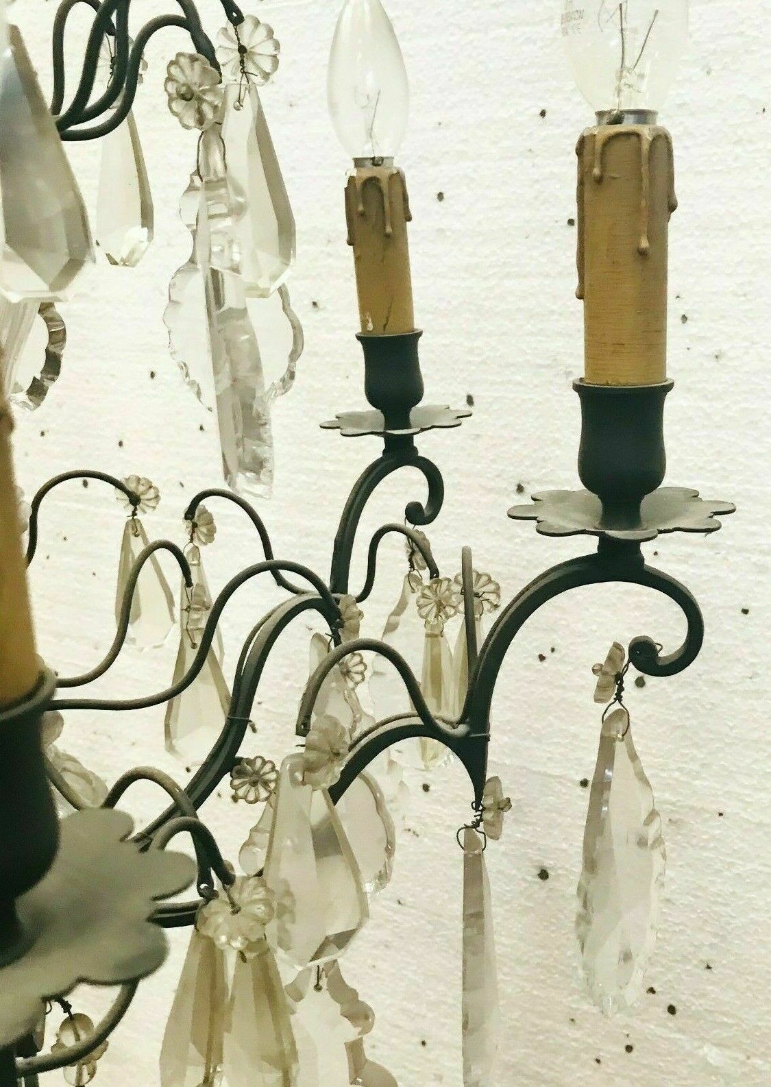 Louis XV style chandelier Bronze and pendants 8 arms of light XX century