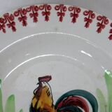 Plat ancien assiette décor de coq Moulin du Loups Hamage
