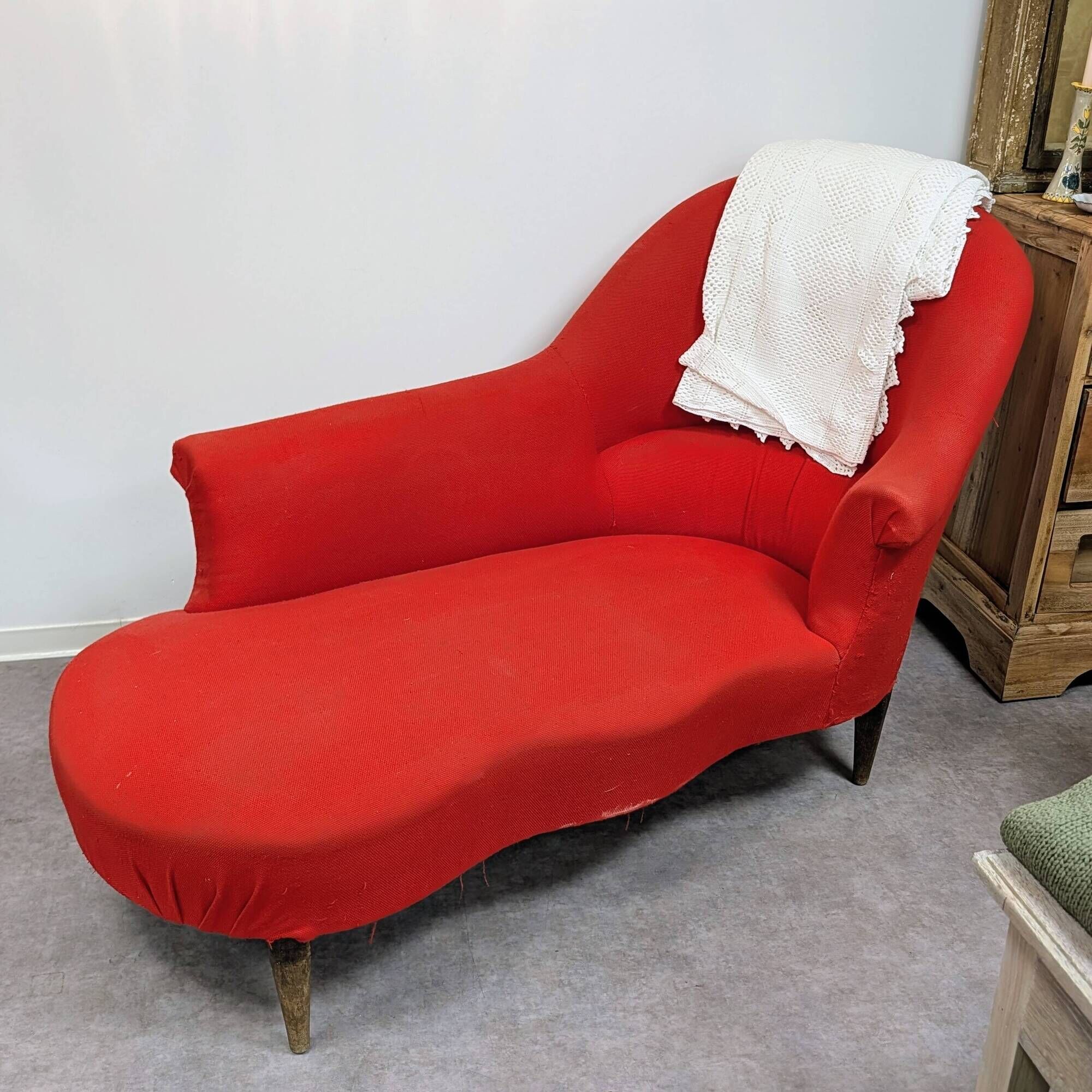Old poppy red meridian sofa