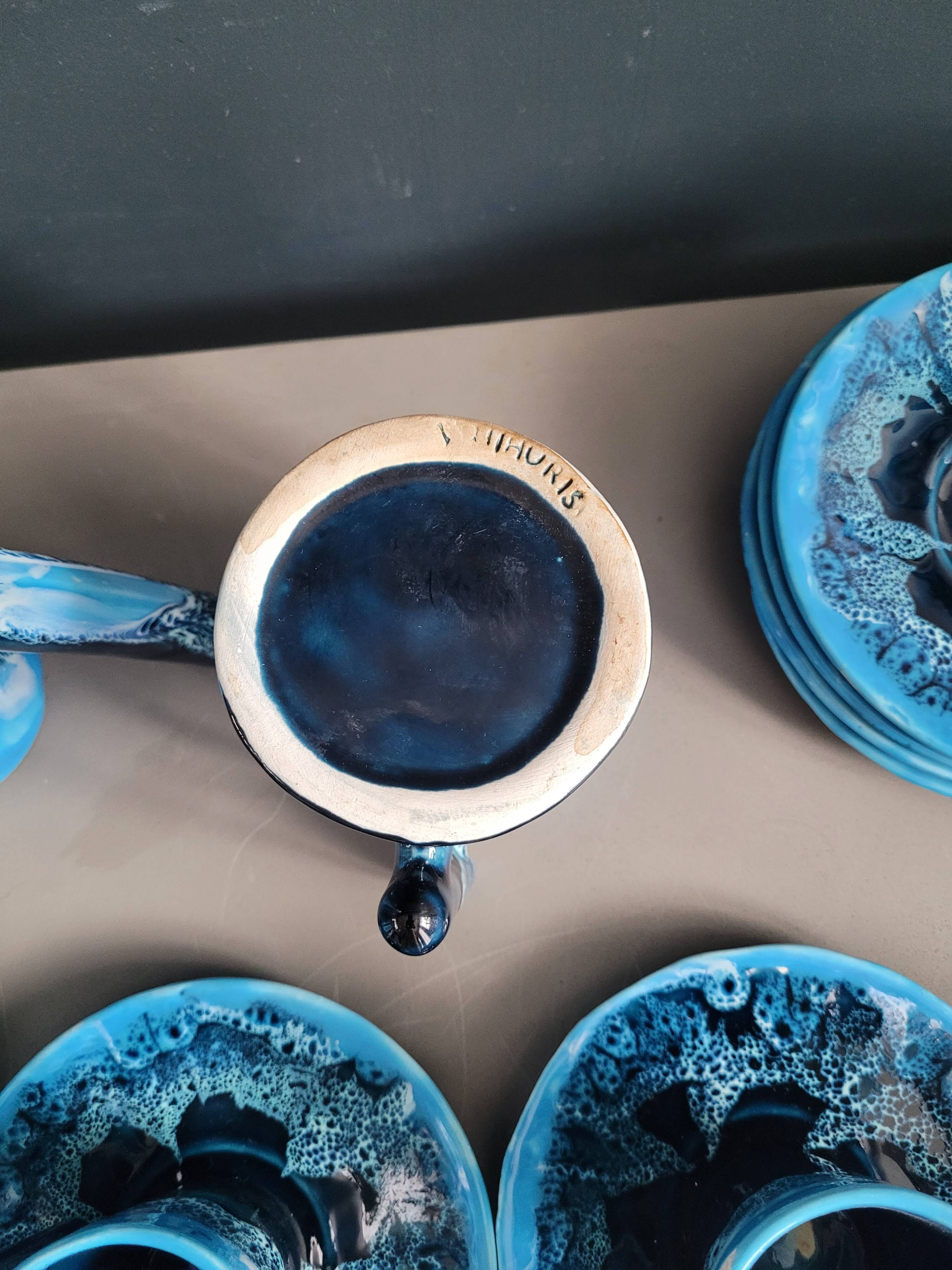 Vallauris blue coffee set - 22 pieces