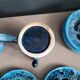 Vallauris blue coffee set - 22 pieces