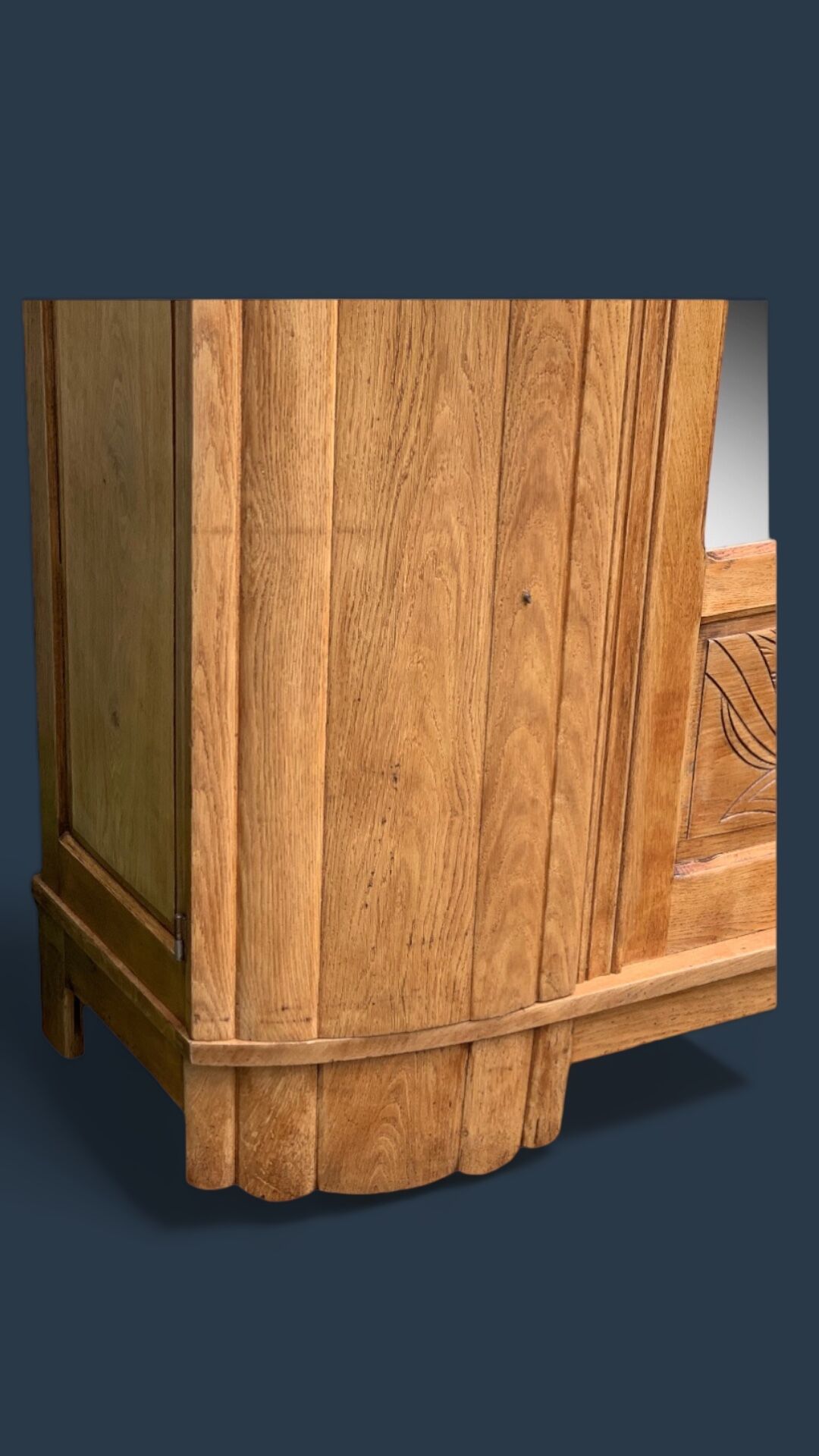 Parisian art deco wardrobe solid raw oak 1930