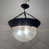 Suspension en cristal et bronze, années 40