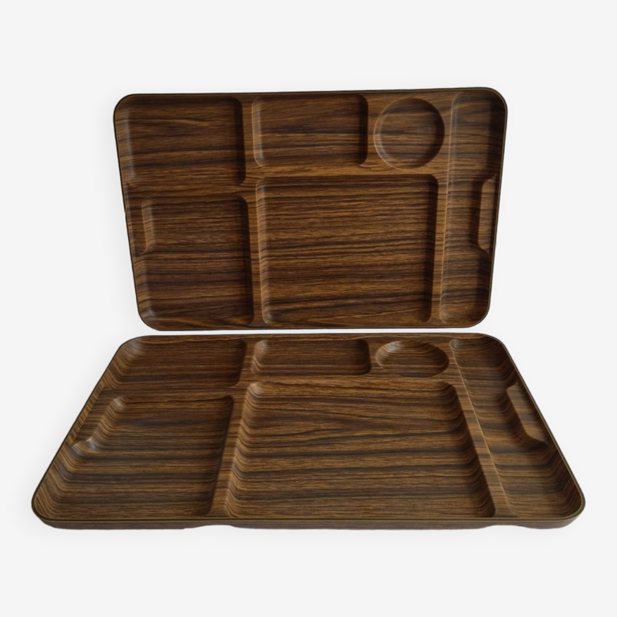 Plateau repas marron - vintage - ROBEX – Années 70